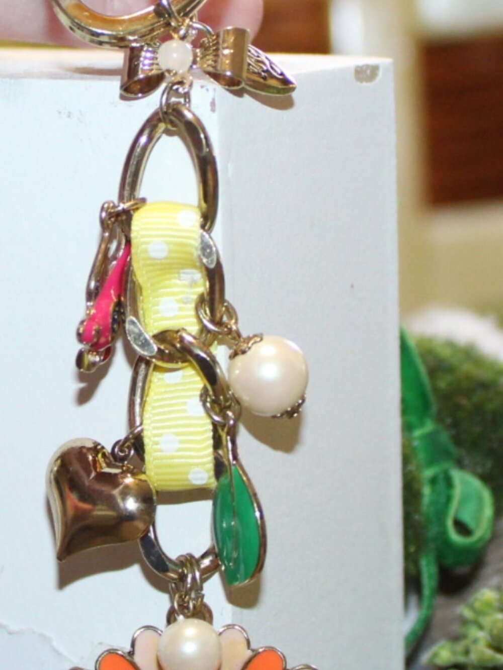 NWOT Betsey Johnson Floral ladybug bag charm/ key chain  FUN! - Picture 4 of 9